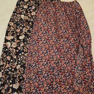 Francesca's Collections Black and Pink Floral Maxi Skirt M & L